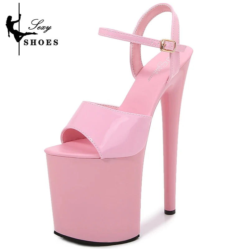 Women Sexy Show Sandals 20 CM High Heels Sexy Platform Color Sandals Girls 8Inch Super High Heels Shoe for Party Club Stripper
