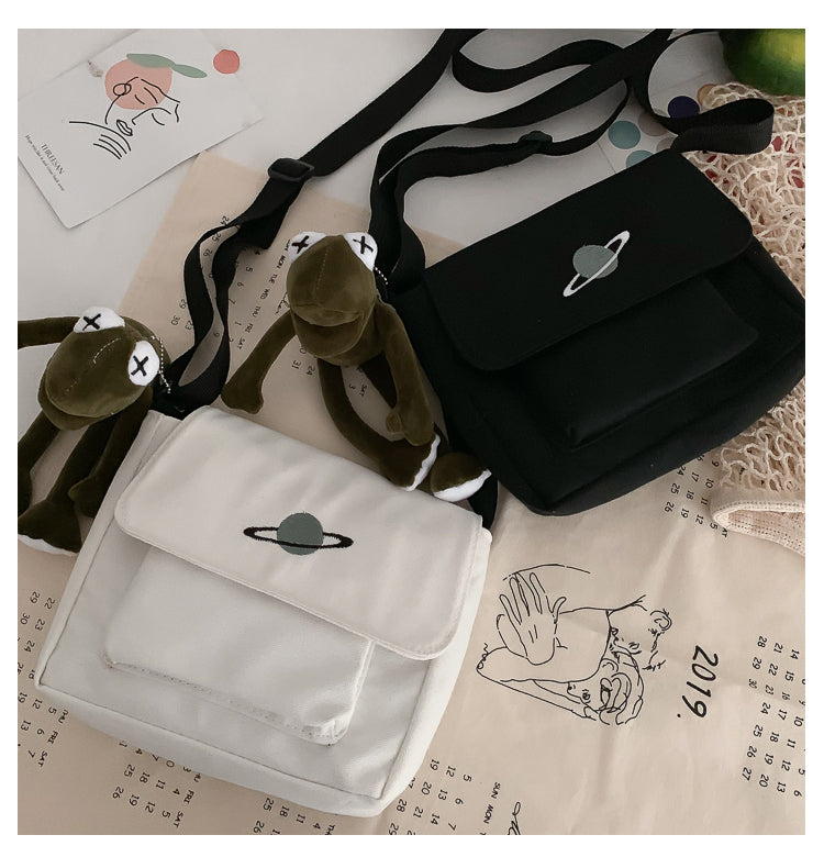 Borsa a tracolla per studenti con collage casual Borsa piccola da donna Borsa a tracolla in tela per donna Borse a tracolla con stampa Bolsas Sac