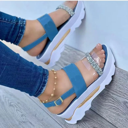 2025 Sandali estivi per le donne Sandali con plateau moda Zeppa Scarpe casual Sandali con tacco leggero Mujer Infradito Zapatos