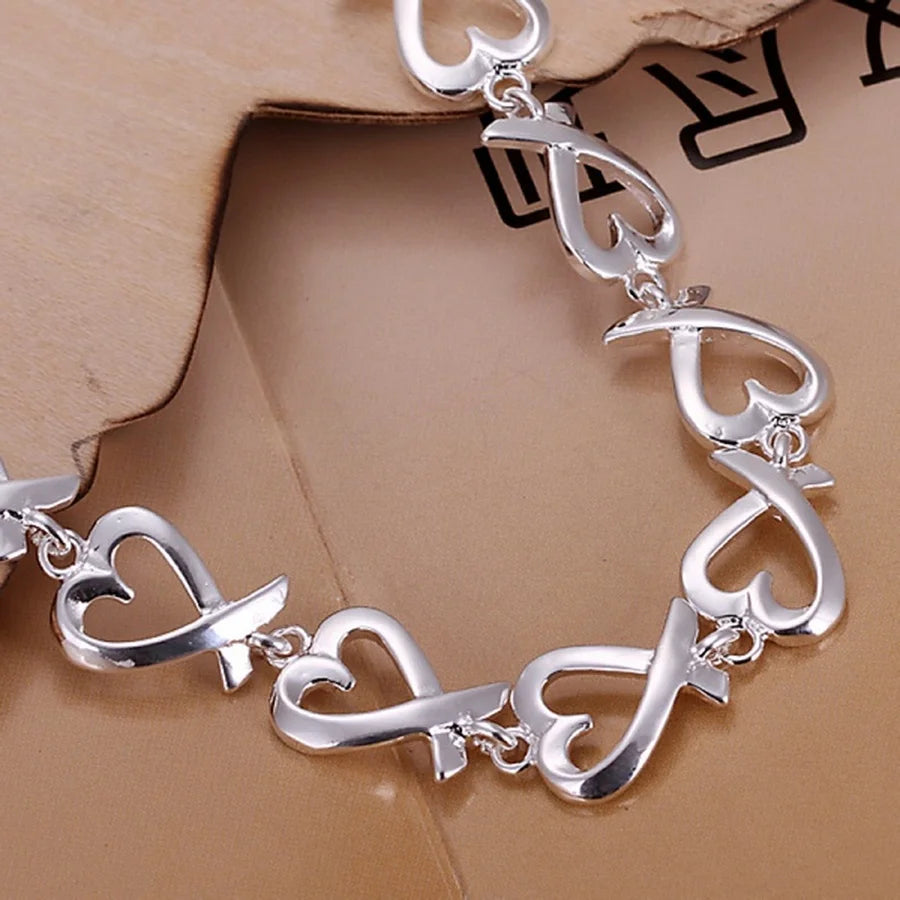 Bracelets en argent sterling 925 pour femmes, mariage, joli, noble, jolis bijoux, mode, jolie chaîne, livraison gratuite, cadeaux chauds
