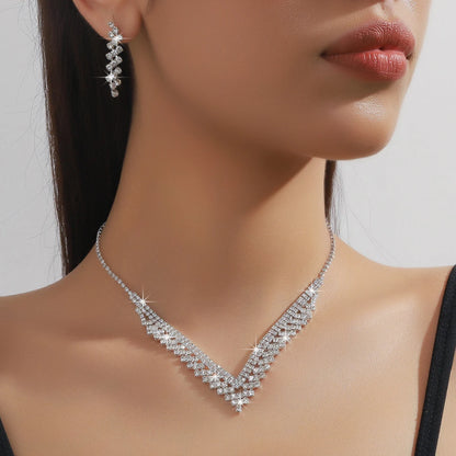4/3 pezzi di orecchini, collane, bracciali, set di gioielli, banchetti e regali natalizi della serie di catene ad artiglio da donna della stagione nuziale92