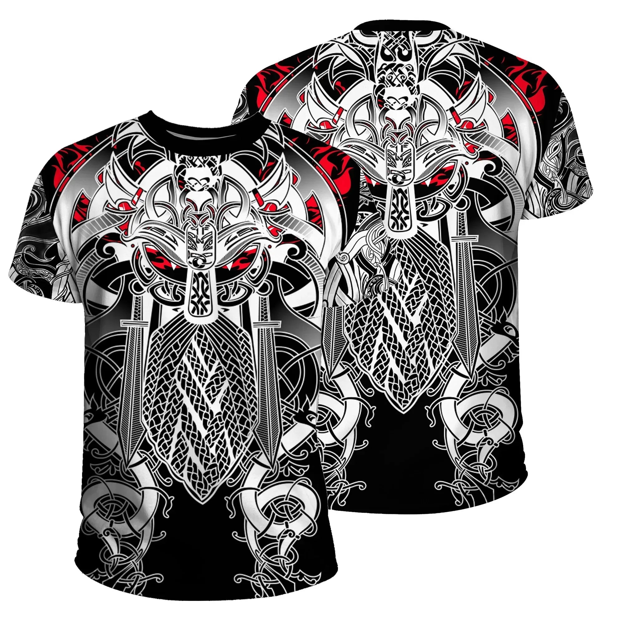 L'ultimo simbolo vichingo 3D stampato abbigliamento oversize estivo manica corta da uomo da strada comoda maglietta Hip Hop Harajuku Top