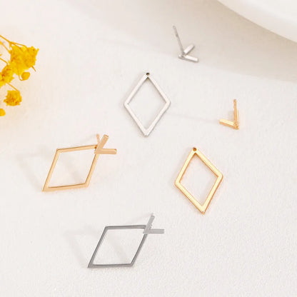 Orecchini di design combinato a doppio strato con rombo geometrico per le donne, moda semplice, accessorio quotidiano, gioielli per feste, regali di compleanno