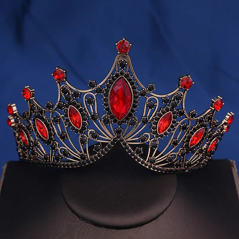 Corona da sposa Barocca Vintage Principessa Regina Copricapo Tiara di cristallo per le donne Corona da sposa Accessori per capelli Gioielli