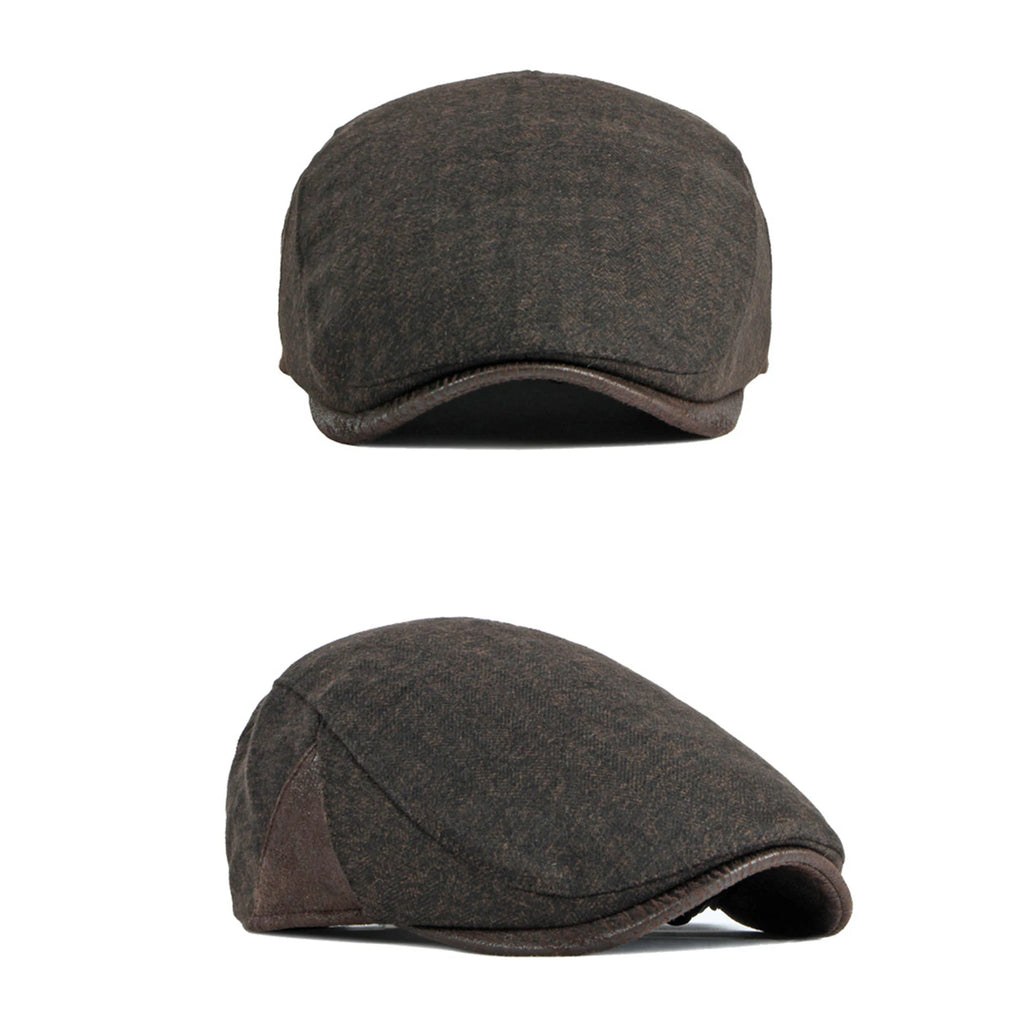 Cappello berretto retrò britannico per uomo Berretto invernale spesso e caldo in lana da strillone Berretto casual da esterno alla moda