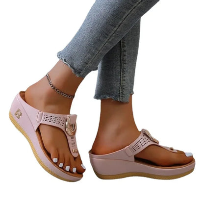 Sandali estivi donna nuove scarpe da spiaggia Open Toe infradito zeppe comode pantofole sandali carini Plu taglia 35 ~ 43 Chaussure Femme