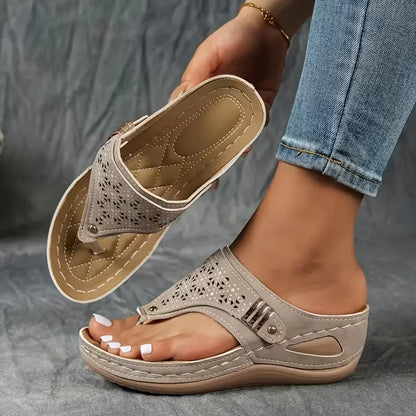 Nuovi Sandali Estivi da Donna con Zeppa, Infradito Open Toe da Esterno, Scarpe Casual di Design alla Moda, Sandali Platform Slip-on da Donna
