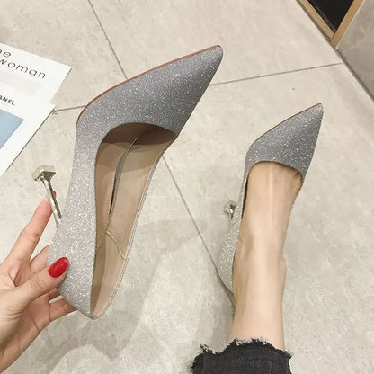 Calzature estive da donna Scarpe da sposa da sposa Scarpe da donna 2025 da sera con cristalli Stilito Tacco alto con strass viola