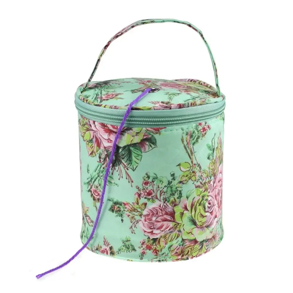 Borsa portaoggetti per filati Borse rotonde per filati di lana per maglieria Organizzatore Aghi per cucire all'uncinetto Borsa Strumenti per tessitura Accessori Ciotola Artigianato Tote