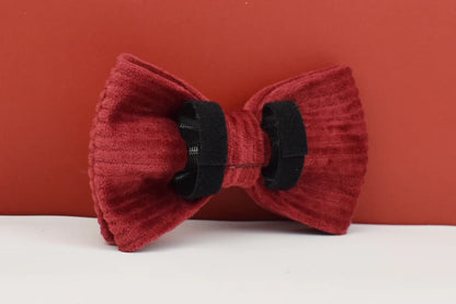 Set Collare e Guinzaglio per Cani in Corduroy Rosso Vino con Targhetta Personalizzata Incisa, Accessori per Animali Domestici