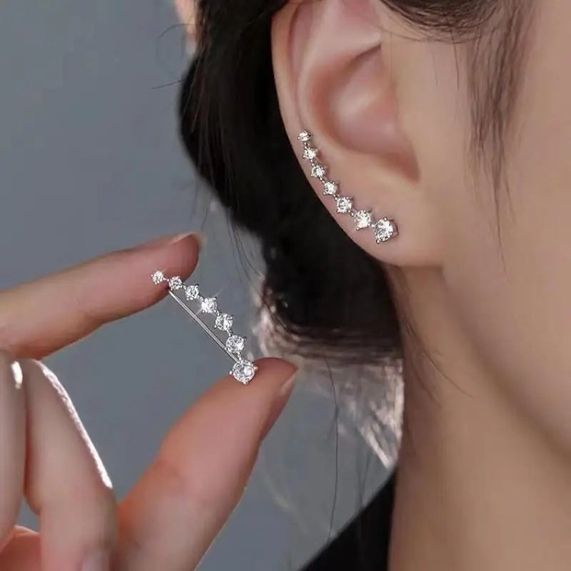 Orecchini in argento 925 con ago in argento moda coreana con cuore di cristallo per gioielli da donna 2025 Trending Nuovi orecchini a cerchio da donna di lusso Brincos