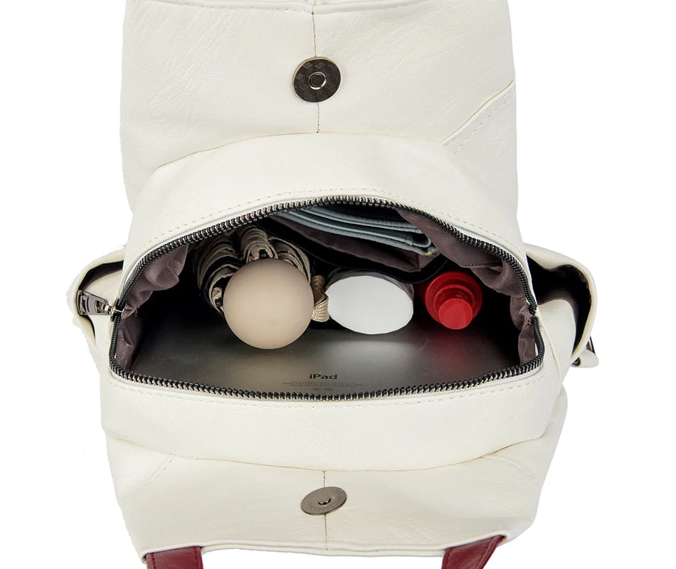 Zaini in pelle da donna Borsa da petto femminile con cerniera Zaino da viaggio Zaino da donna Mochilas Borse da scuola per ragazze adolescenti Sac A Dos