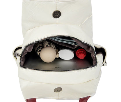 Zaini in pelle da donna Borsa da petto femminile con cerniera Zaino da viaggio Zaino da donna Mochilas Borse da scuola per ragazze adolescenti Sac A Dos