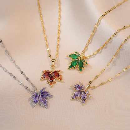 Squisito micro intarsiato zircone farfalla nappa collana per le donne gioielli girocollo in acciaio inossidabile luna farfalla fiore clavicola