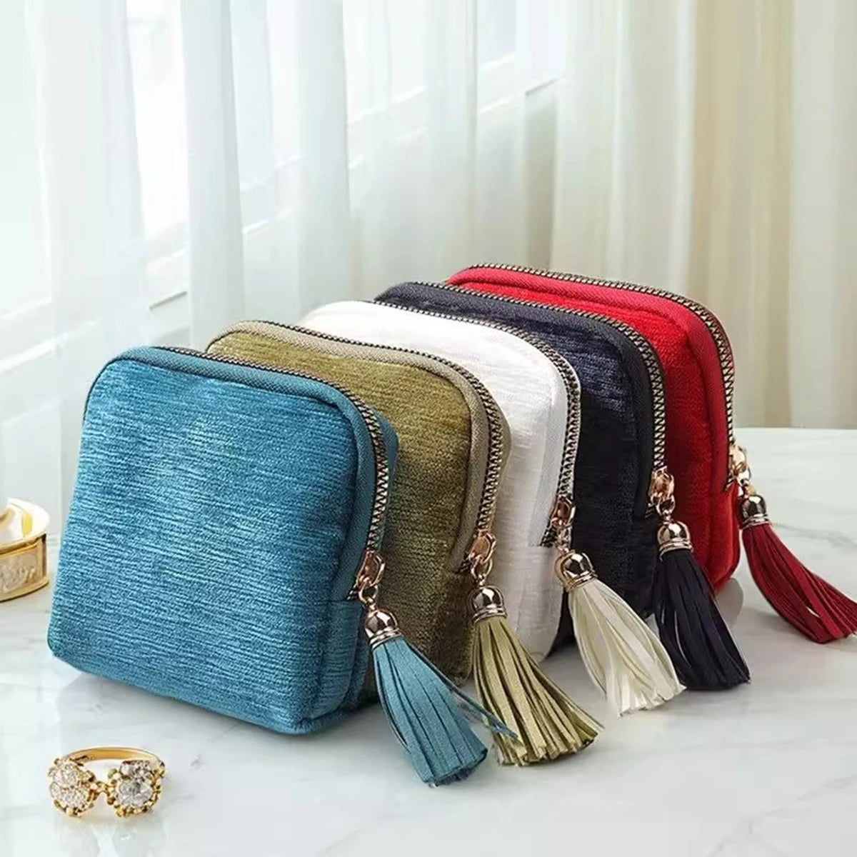 Borsa portaoggetti per gioielli a 5 strati, borse per gioielli in velluto per orologi, bracciali, anelli, orecchini, cristalli, custodia per gioielli da viaggio portatile