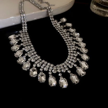 Collane girocollo di lusso con strass e cristalli per donna, collana a più strati con perle finte per feste e matrimoni, gioielli K-