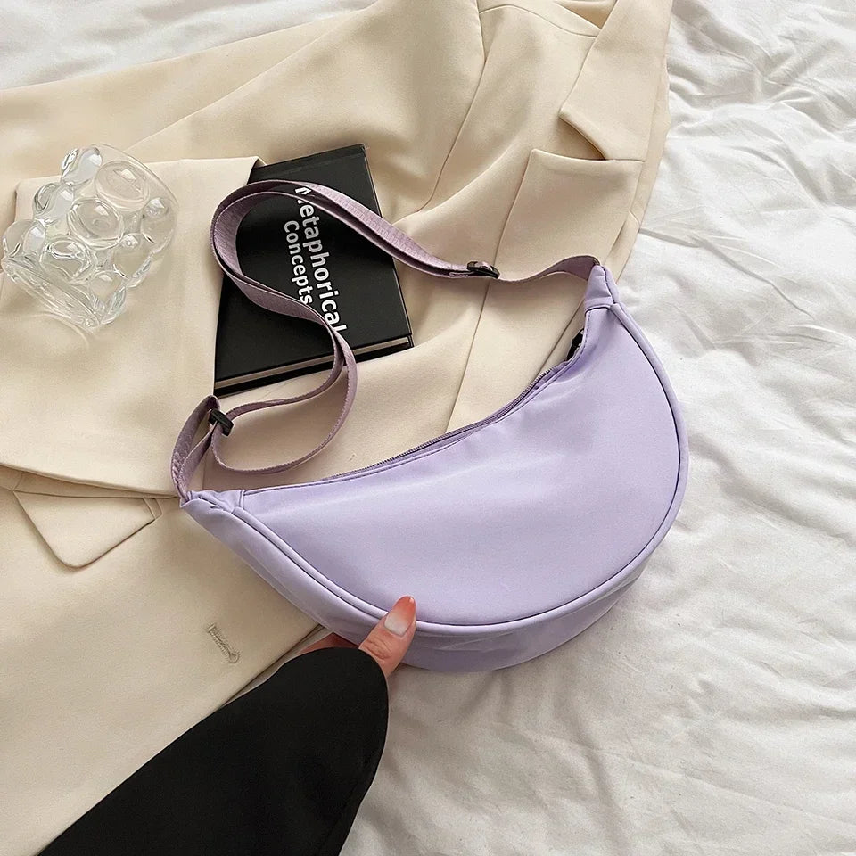 Borsa a tracolla da donna dal Design semplice moda donna Nylon Hobos borse a tracolla piccole borse di stoffa Vintage da donna
