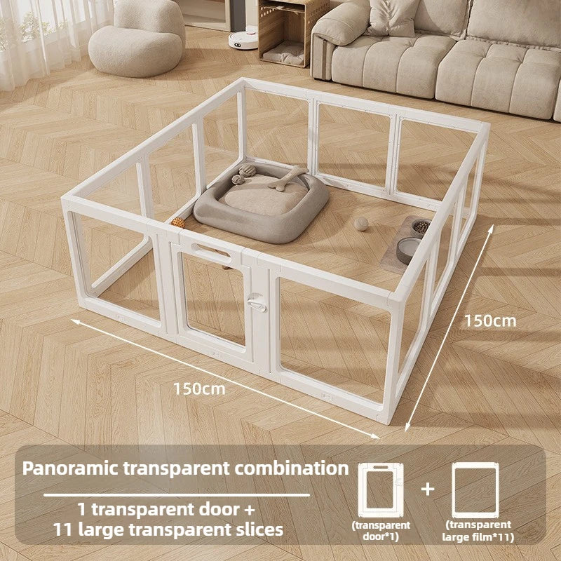 Recinzione per cani trasparente per interni Alta recinzione per cani da cortile in acrilico Gabbia per porte Mobili per cani Box Anti fuga Forniture per animali domestici