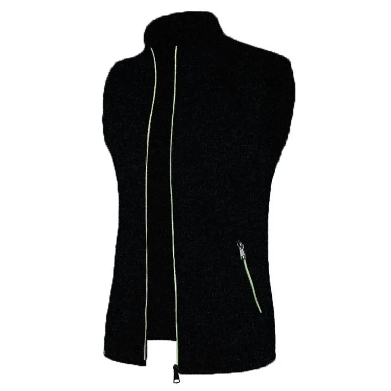 Cappotti senza maniche con cerniera da uomo autunno maglioni dolcevita da esterno traspirante tinta unita streetwear giacca gilet uomo top atletici