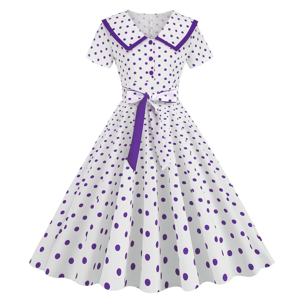 Plaid Vintage Office Lady Abiti estivi Donna 2026 Moda Retro 50s 60s 70s Swing Pinup Rockabilly Party Dress Robe Abiti