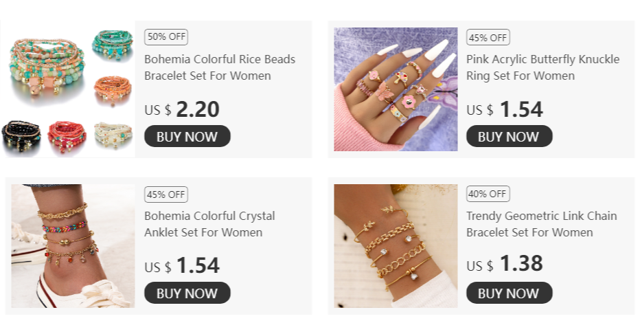 4 pezzi nuovo set di braccialetti con perline con ciondoli e nappe per donna, bracciale a catena con perline di vetro colorato, gioielli bohémien da uomo