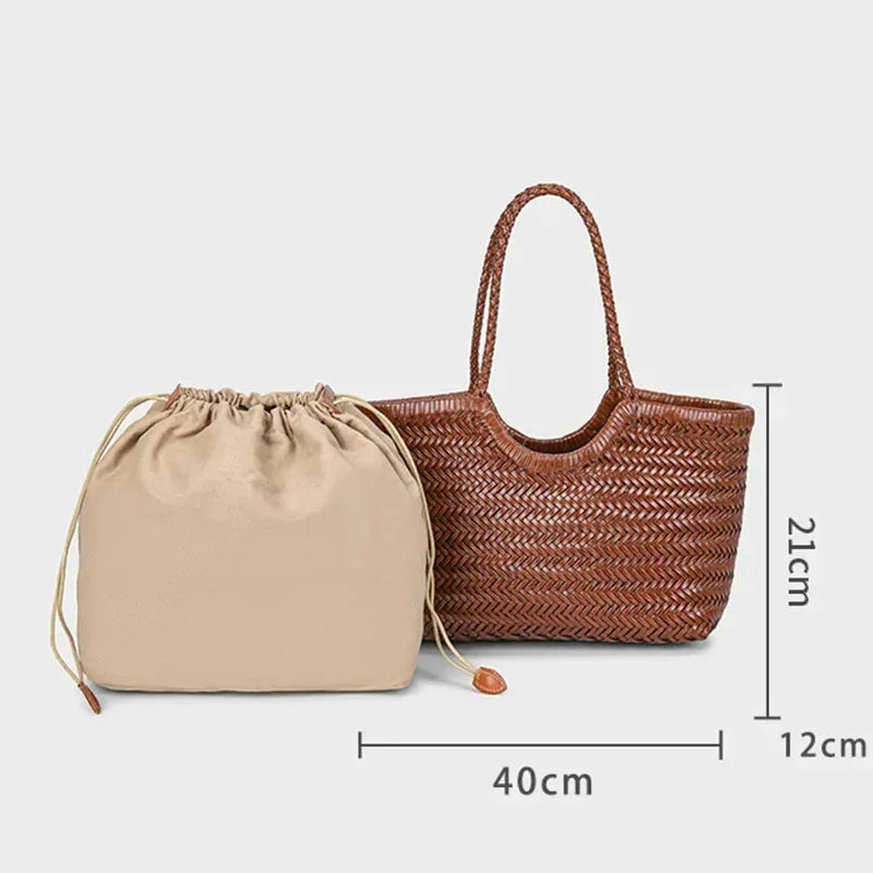 Borsa da donna in paglia intrecciata 2in1 Borsa da ascella in paglia con tracolla regolabile Borsa a tracolla per gnocchi di grande capacità per borsa a secchiello da spiaggia estiva