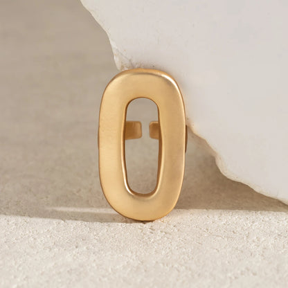 Anelli ovali geometrici grandi scavati esagerati per le donne Anelli opachi regolabili creativi per le dita Gioielli di dichiarazione di moda per ragazze