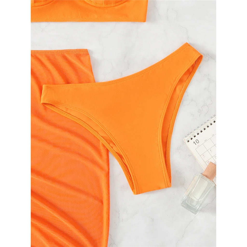 S - XL perle Bikini Push Up costume da bagno donna costumi da bagno donna Bikini a tre pezzi con reggiseno coppa bagnante costume da bagno Swim V4302