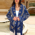 Cardigan Jacquard Lavorato a Maglia, Nuova Collezione Autunno 2026, Maglione Casual da Donna con Collo Alto e Maniche Lunghe, Cappotto in Maglia Stampata Larga