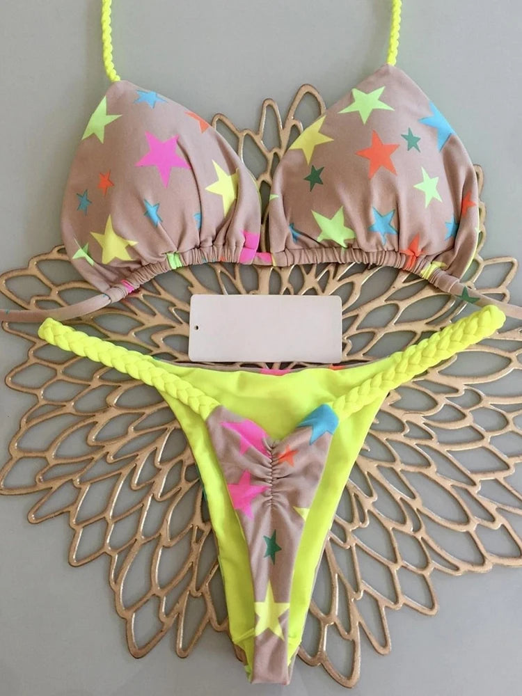 RUOTONGSEPT Bademode Damen Leopard Print Brazilian Bikini Set Sexy Tanga Badeanzug Zweiteiler Damen 2023 Strandmode
