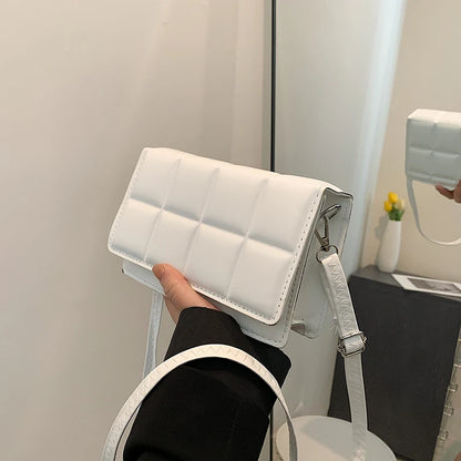 Nuove borse a tracolla moda tinta unita borsa a tracolla da viaggio femminile plaid piccole borse a tracolla in pelle PU per donna
