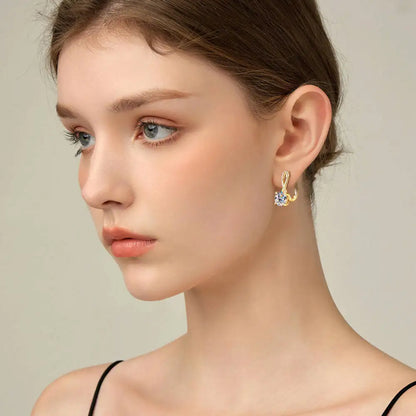 Taoyu D2.0CT Moissanite Drop Hie Orecchini in vero argento da donna Cerchi placcati in oro Orecchino infinito Gioielli da sposa certificati