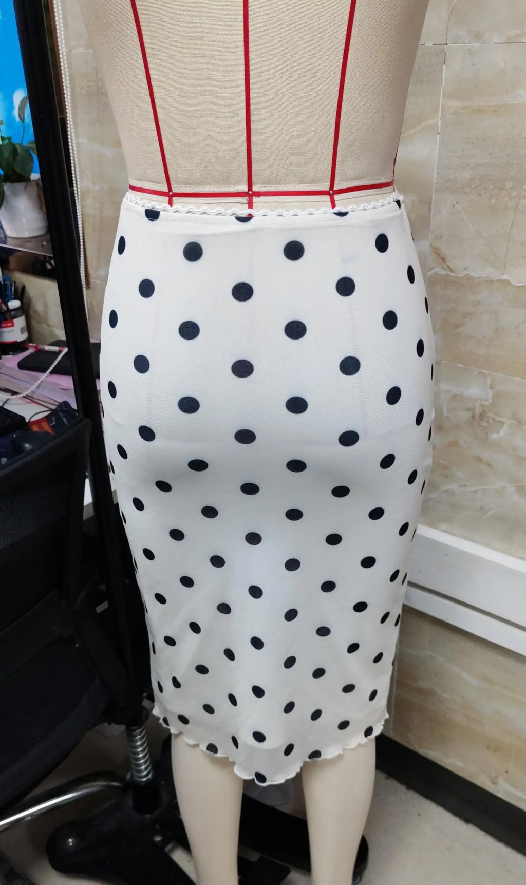 hirigin Gonna longuette casual da donna Elegante gonna a tubino aderente con stampa a pois per allenamento per feste Abbigliamento quotidiano Estate Y2K Streetwear
