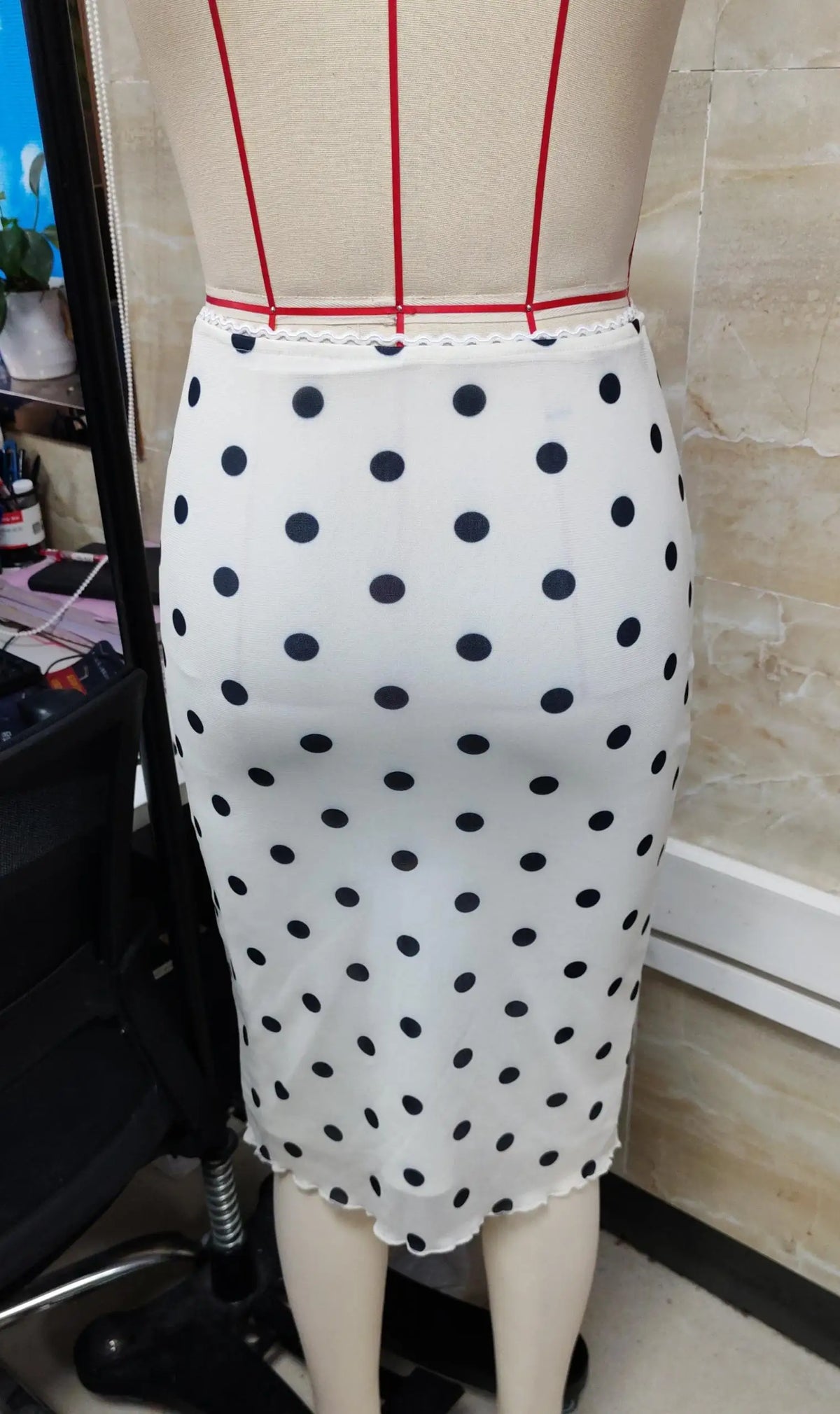 hirigin Gonna longuette casual da donna Elegante gonna a tubino aderente con stampa a pois per allenamento per feste Abbigliamento quotidiano Estate Y2K Streetwear