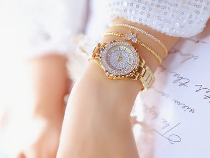 Orologi eleganti da donna con bracciale in oro 2025 Orologi da polso da donna di lusso delle migliori marche per orologio femminile Moda elegante in acciaio pieno