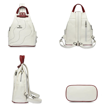 Zaini in pelle da donna Borsa da petto femminile con cerniera Zaino da viaggio Zaino da donna Mochilas Borse da scuola per ragazze adolescenti Sac A Dos
