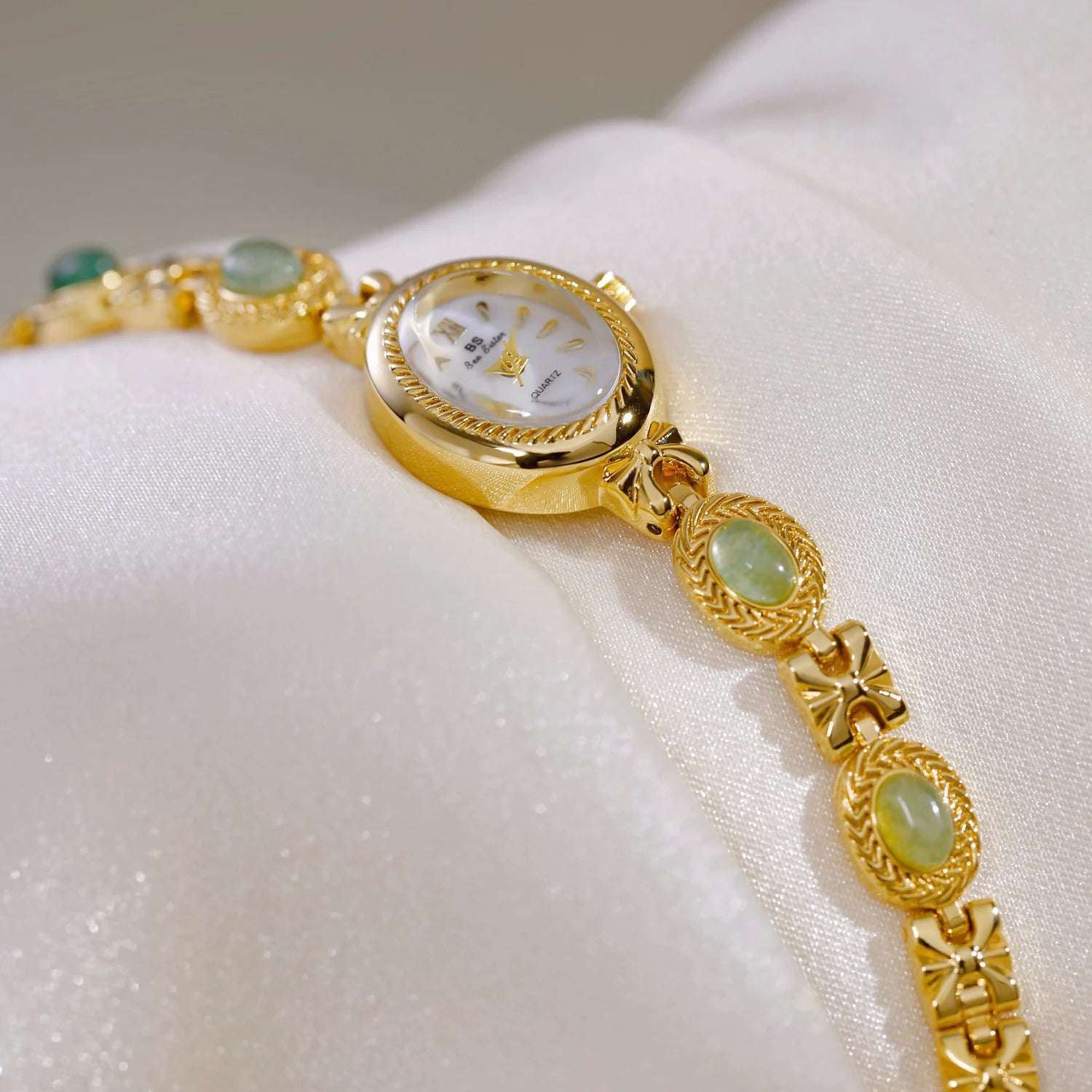 Orologio da donna elegante Bracciale in giada Orologio piccolo Orologio al quarzo di moda di marca originale Orologio da polso dorato di lusso Regali per le donne