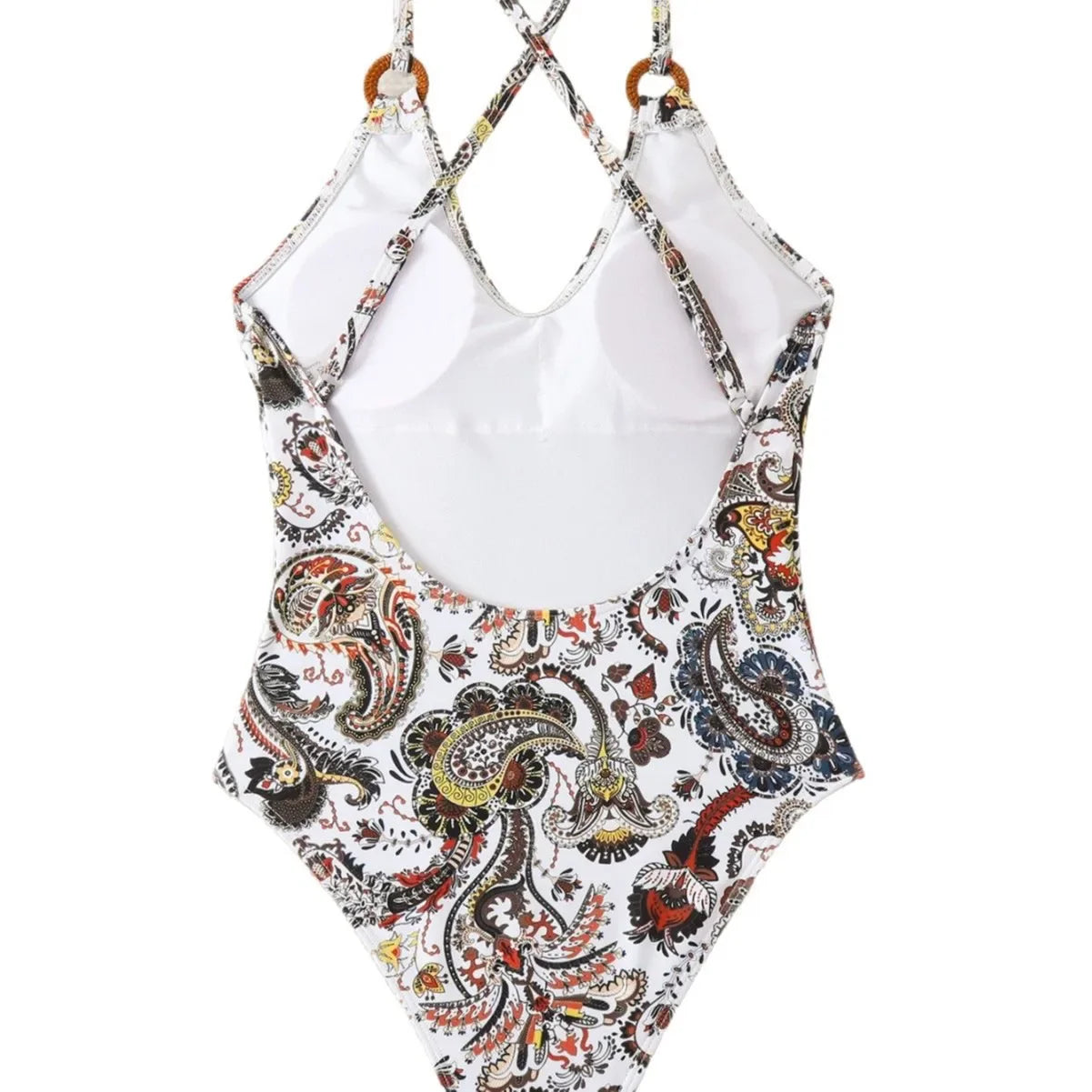 2025 New Sexy Printed Cross Slimming One-Piece Swimsuit Women's Bikini Swimwear Integrated Design for Active Lifestyle