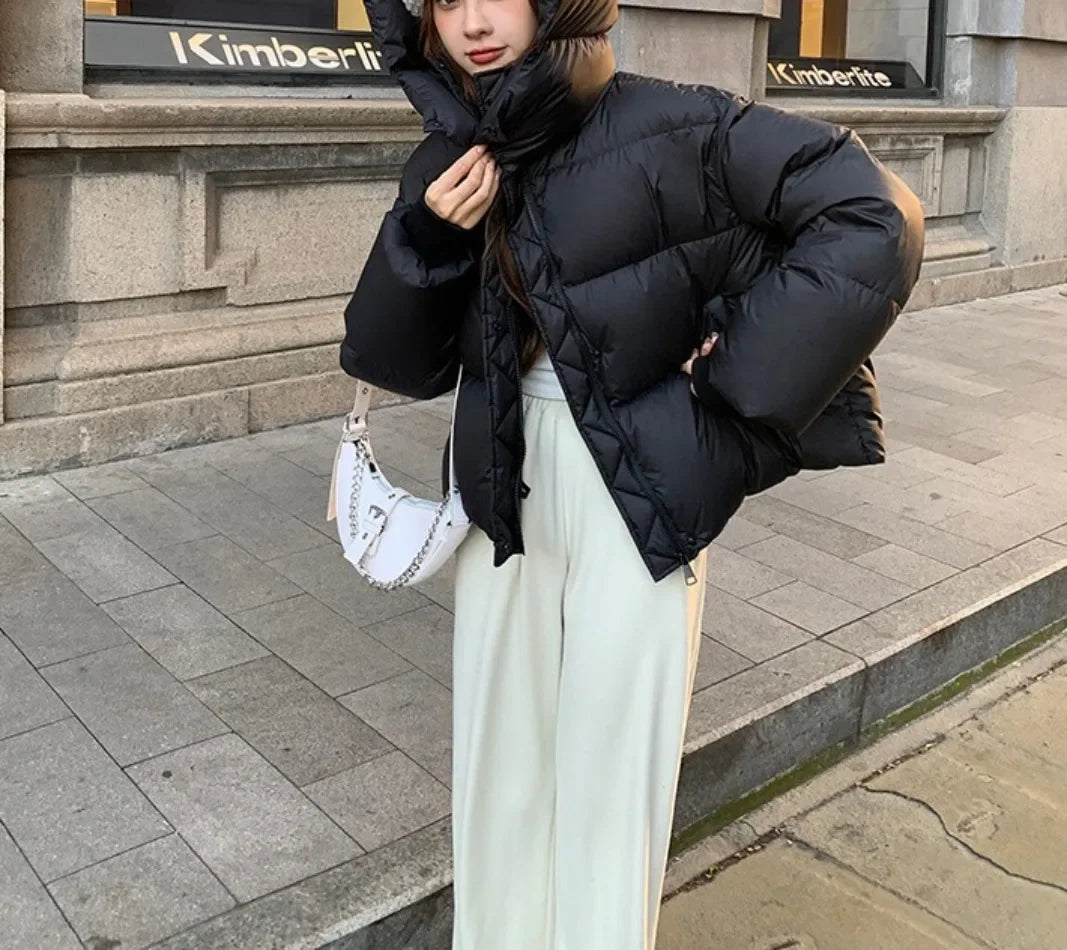 Parka invernale imbottito in cotone, cappotto da donna, giacca con cappuccio, capospalla in cotone spesso, cappotto caldo da donna, abbigliamento femminile