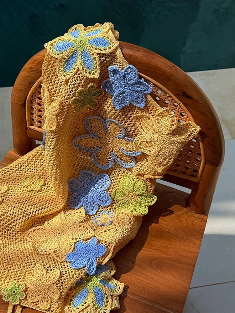 Set di gonne superiori con corsetto da spiaggia lavorato a maglia Set di gonne divise con reggiseno senza maniche con scollo all'americana 3D senza schienale Abiti da donna 2 pezzi Abiti primaverili