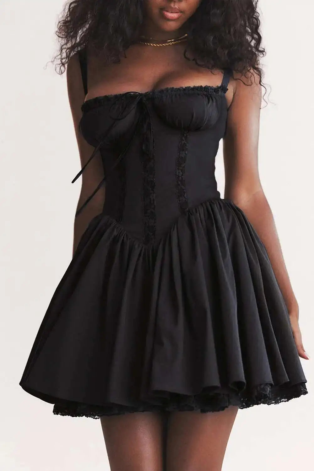Townlike Lace Patchwork a-line Dress Women Spaghetti Strap Mini 2024 Sping Summer Dress Backless Nightclub abiti da festa Sexy