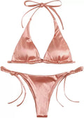 Maillot de bain deux pièces brésilien sexy en satin pour femme
