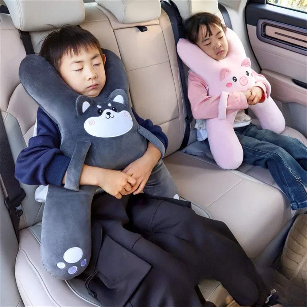 Cuscino per il collo dell'auto per bambini con cintura di sicurezza Aiuto per il sonno di sicurezza Previene la testa appoggiata Sedile posteriore Comfort per dormire durante un viaggio a lunga distanza