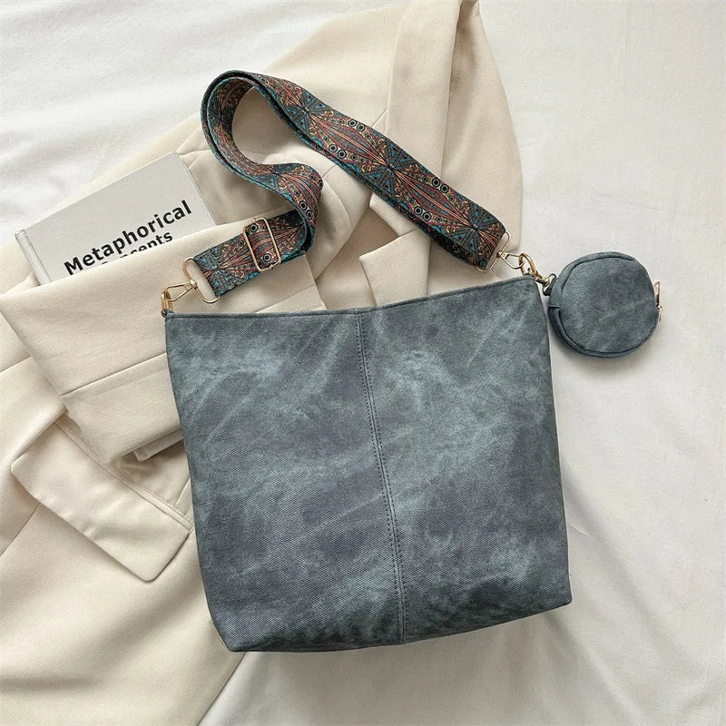 Borsa a tracolla da donna vintage per pendolarismo Borse a tracolla casual di grande capacità Borse e portamonete in pelle Pu Tote di design