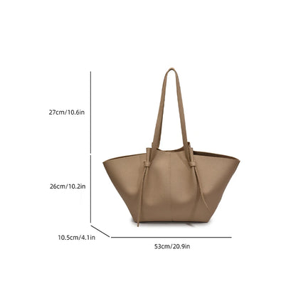 Estate nuova borsa tote di grande capacità moda alla moda modello litchi tinta unita trama semplice borsa monospalla sotto le ascelle