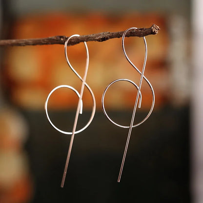 Orecchini con simbolo musicale alla moda per le donne Orecchini semplici con chiave tripla Nota Personalità della moda Temperamento Gioielli femminili 1 paio