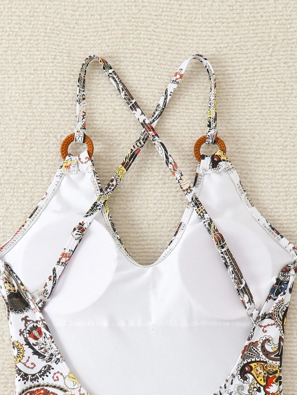 2025 New Sexy Printed Cross Slimming One-Piece Swimsuit Women's Bikini Swimwear Integrated Design for Active Lifestyle