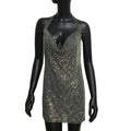 Mini abito sexy con scollo a V senza schienale per le donne Abiti da sera da club per feste con strass lucidi con scollo all'americana e spacco laterale