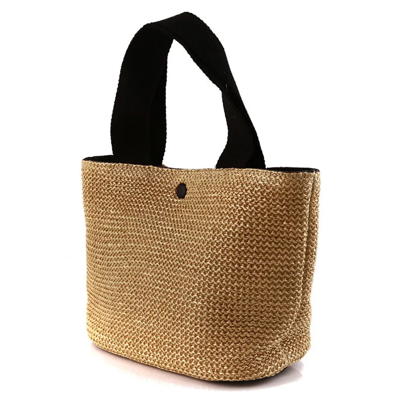 Borsa a tracolla a tracolla in paglia da spiaggia borsa a tracolla a secchiello in Rattan intrecciato estivo bohémien da donna borse a tracolla fatte a mano per le donne