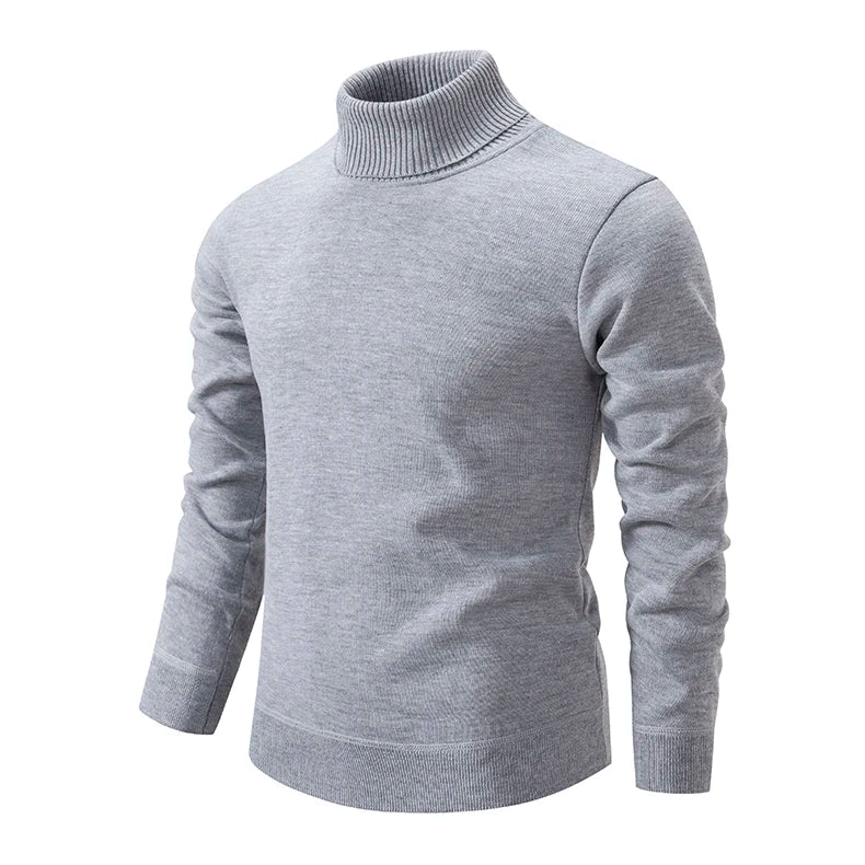 Nuovo maglione dolcevita invernale maglioni pullover casual da uomo spessi maglioni dolcevita sottili caldi di qualità tinta unita pullover da uomo